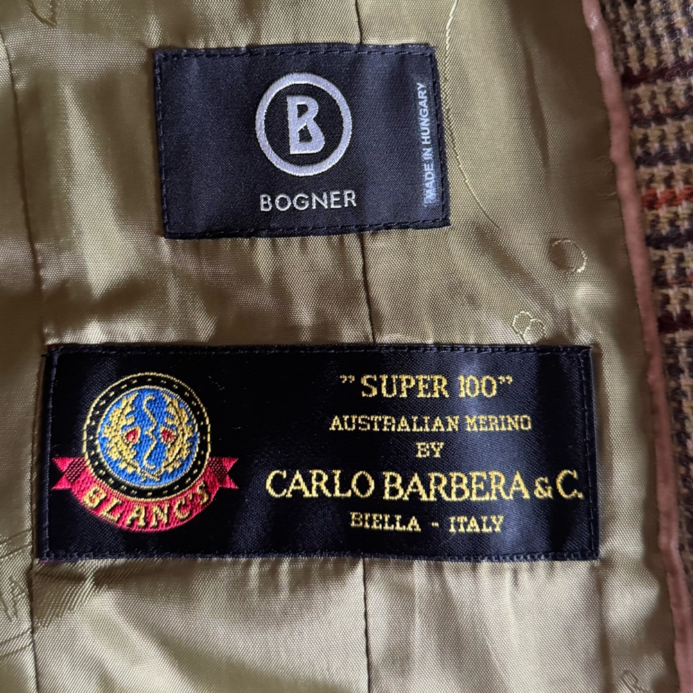 Bogner wool jacket medium 8 tweed plaid classic chic blazer women’s neutral - Picture 6 of 12